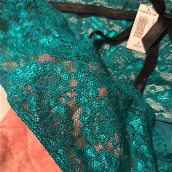 Torrid NWT SZ 2 Teal Lace Women's Briefs - Picture 5 of 6